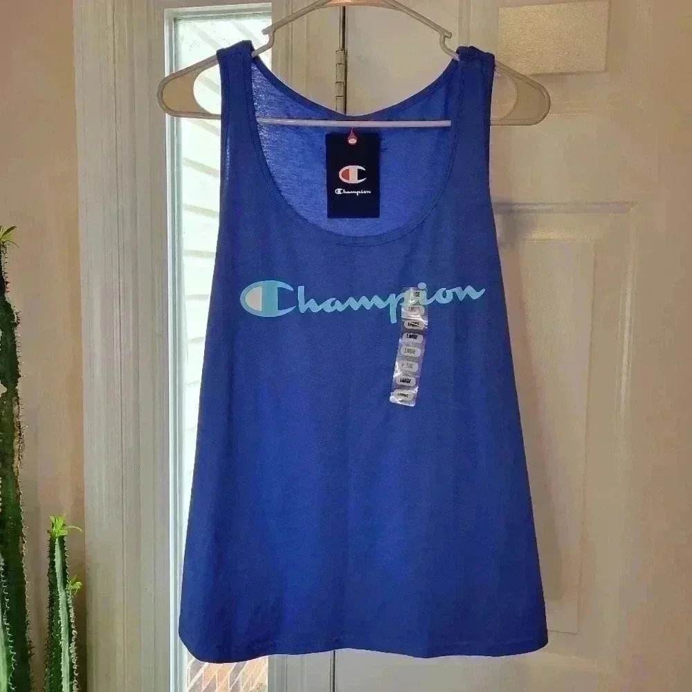 NWT Champion Womens Blue Tank Top, Sz L - Picture 2 of 7